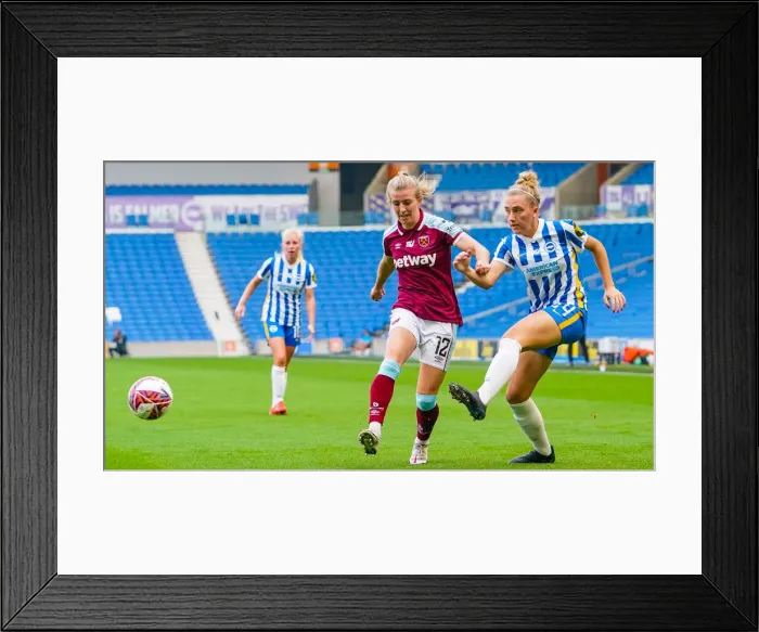 Framed Print : Brighton & Hove Albion Women vs. West Ham United Women: 2021 / 22 WSL Showdown at American Express Community Stadium