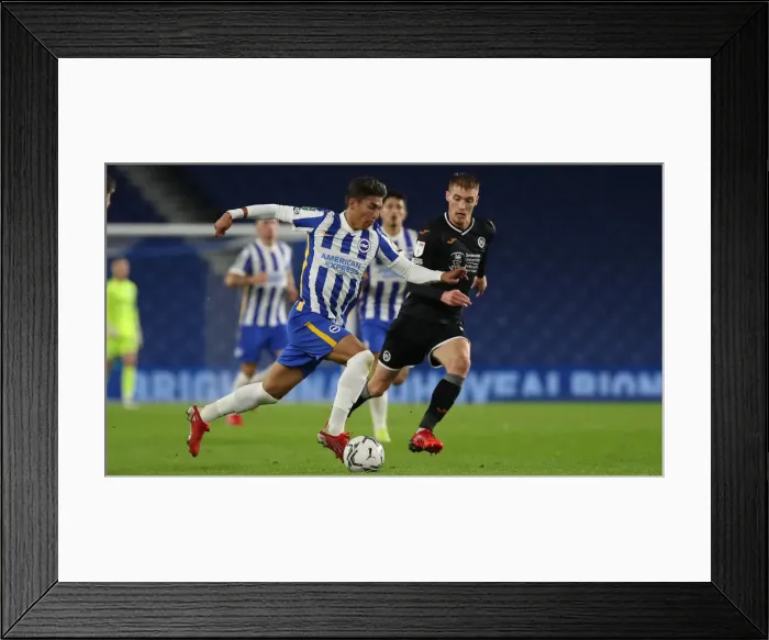 Framed Print : Brighton and Hove Albion vs Swansea City: Carabao Cup Clash at American Express Community Stadium (September 22, 2021)