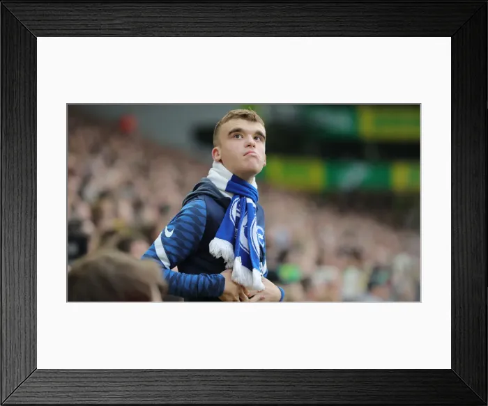 Framed Print : Premier League Clash: Norwich City vs. Brighton and Hove Albion at Carrow Road (16th October 2021)