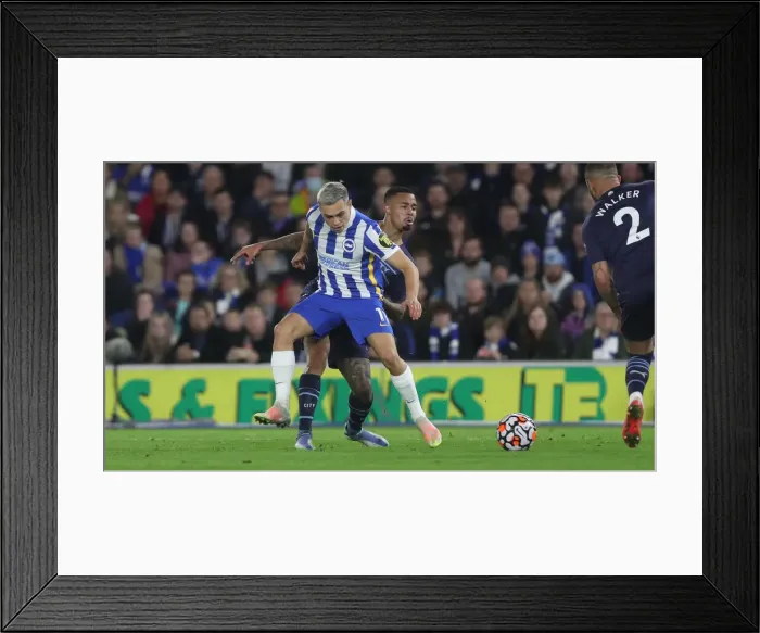 Framed Print : Intense Premier League Clash: Brighton & Hove Albion vs Manchester City (23OCT21)