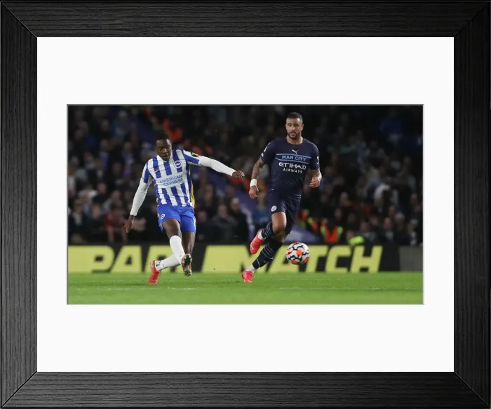 Framed Print : Intense Premier League Showdown: Brighton & Hove Albion vs Manchester City (23rd October 2021)