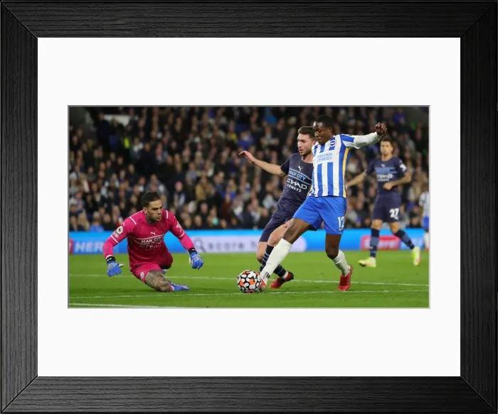 Framed Print : Intense Premier League Showdown: Brighton & Hove Albion vs Manchester City (23rd October 2021)
