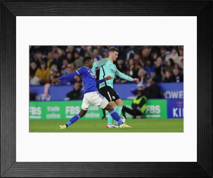 Framed Print : Carabao Cup: A Battle at King Power Stadium - Leicester City vs. Brighton and Hove Albion (27th October 2021)