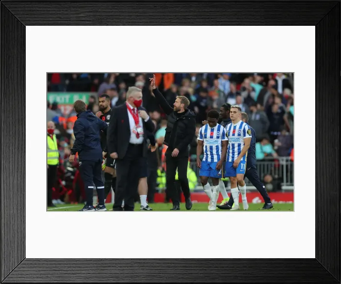 Framed Print : Intense Premier League Clash: Liverpool vs. Brighton & Hove Albion at Anfield (30.10.21)