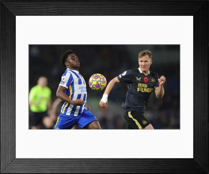 Framed Print : Intense Premier League Clash: Brighton & Hove Albion vs. Newcastle United (6th November 2021)