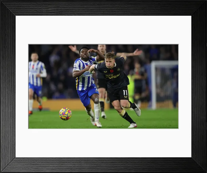 Framed Print : Premier League Clash: Brighton & Hove Albion vs. Newcastle United (06NOV21) Framed Print : Premier League Clash: Brighton & Hove Albion vs. Newcastle United (06NOV21)