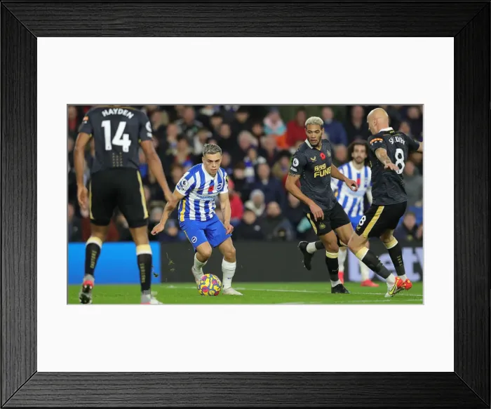 Framed Print : Intense Premier League Clash: Brighton & Hove Albion vs. Newcastle United (November 6, 2021) Framed Print : Intense Premier League Clash: Brighton & Hove Albion vs. Newcastle United (November 6, 2021)