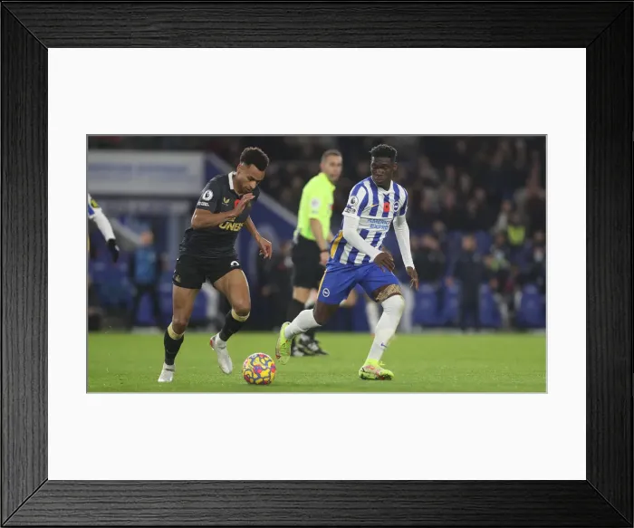 Framed Print : Intense Premier League Clash: Brighton & Hove Albion vs. Newcastle United (6th November 2021) Framed Print : Intense Premier League Clash: Brighton & Hove Albion vs. Newcastle United (6th November 2021)