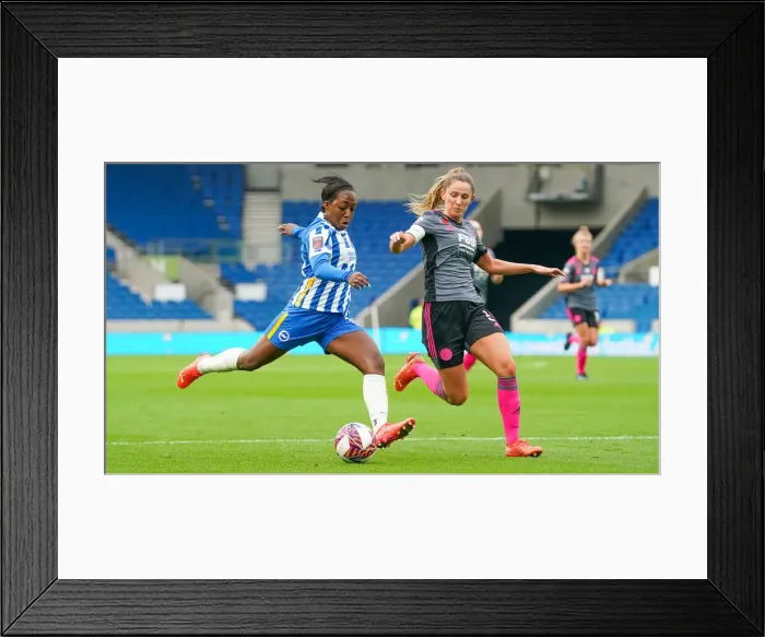 Framed Print : Intense WSL Clash: Brighton & Hove Albion Women vs. Leicester City Women (14NOV21) Framed Print : Intense WSL Clash: Brighton & Hove Albion Women vs. Leicester City Women (14NOV21)