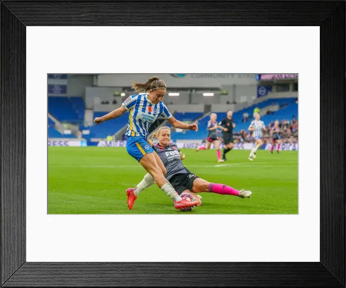 Framed Print : Intense WSL Clash: Brighton & Hove Albion Women vs. Leicester City Women (14NOV21) Framed Print : Intense WSL Clash: Brighton & Hove Albion Women vs. Leicester City Women (14NOV21)