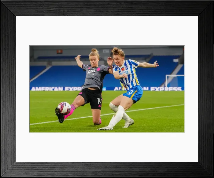 Framed Print : Intense WSL Clash: Brighton & Hove Albion Women vs. Leicester City Women (14NOV21) Framed Print : Intense WSL Clash: Brighton & Hove Albion Women vs. Leicester City Women (14NOV21)