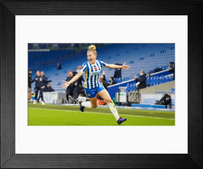 Framed Print : Intense WSL Clash: Brighton & Hove Albion Women vs. Leicester City Women (14NOV21) Framed Print : Intense WSL Clash: Brighton & Hove Albion Women vs. Leicester City Women (14NOV21)