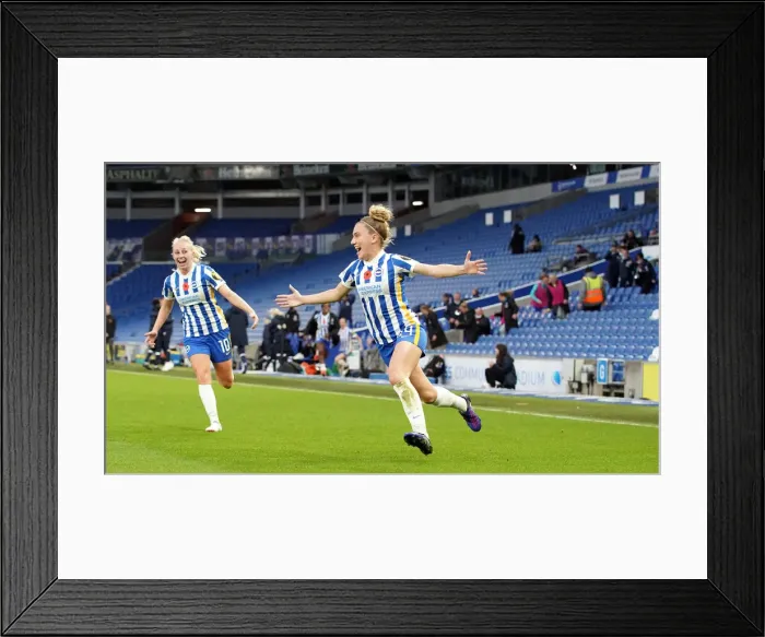 Framed Print : WSL Clash: Brighton & Hove Albion Women vs. Leicester City Women (14NOV21) - Premier League Action at American Express Community Stadium Framed Print : WSL Clash: Brighton & Hove Albion Women vs. Leicester City Women (14NOV21) - Premier League Action at American Express Community Stadium