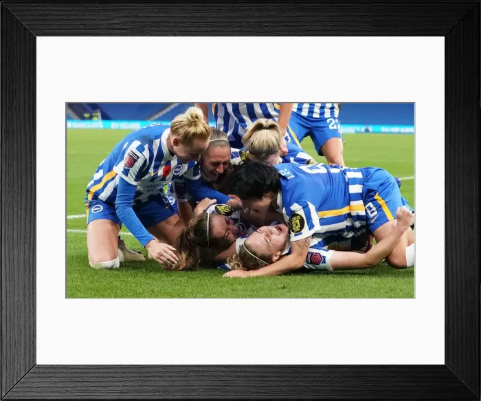 Framed Print : WSL Showdown: Brighton & Hove Albion Women vs. Leicester City Women (14NOV21) - American Express Community Stadium Framed Print : WSL Showdown: Brighton & Hove Albion Women vs. Leicester City Women (14NOV21) - American Express Community Stadium
