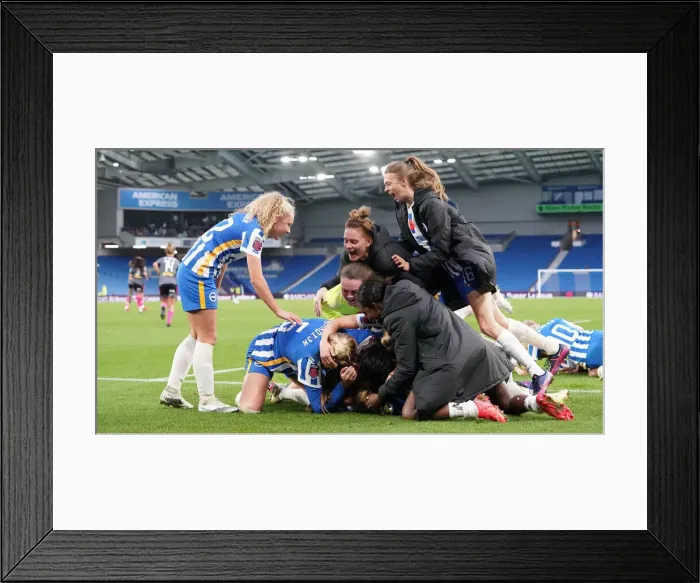 Framed Print : Brighton & Hove Albion Women vs. Leicester City Women: Premier League Clash at American Express Community Stadium (November 14, 2021) Framed Print : Brighton & Hove Albion Women vs. Leicester City Women: Premier League Clash at American Express Community Stadium (November 14, 2021)
