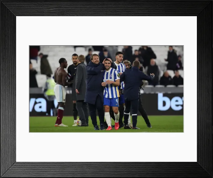 Framed Print : Decisive Moment: West Ham vs. Brighton - Premier League Clash at The London Stadium (01DEC21)