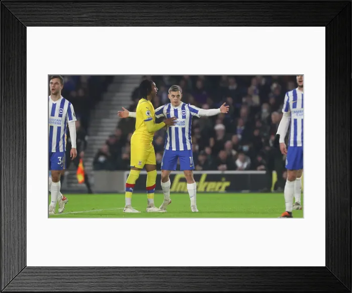Framed Print : Intense Premier League Rivalry: Brighton vs. Crystal Palace (14JAN22) - A Showdown at the American Express Community Stadium