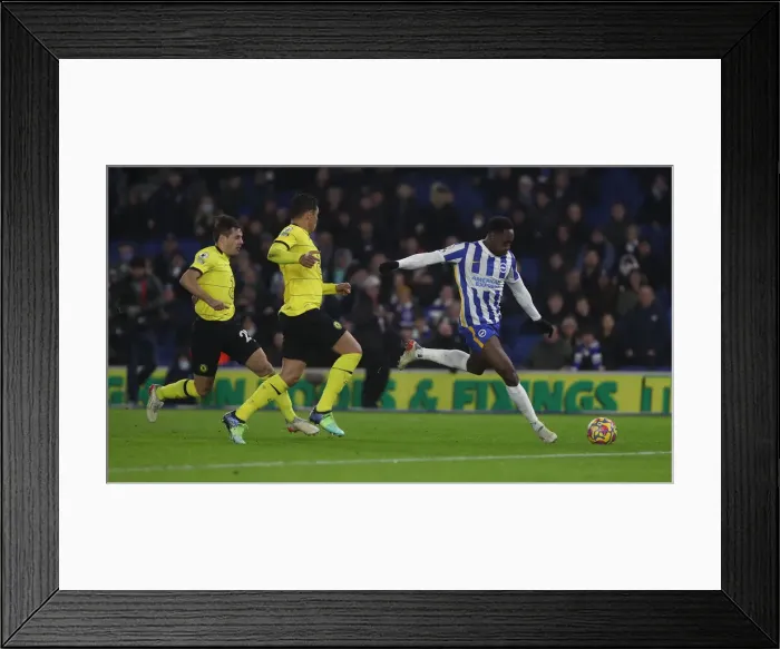 Framed Print : Intense Premier League Clash: Brighton & Hove Albion vs. Chelsea (18JAN22) Framed Print : Intense Premier League Clash: Brighton & Hove Albion vs. Chelsea (18JAN22)