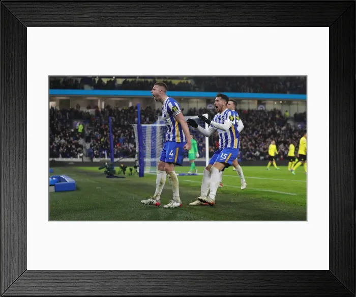 Framed Print : Intense Action: Brighton and Hove Albion vs. Chelsea, Premier League Rivalry, 18JAN22