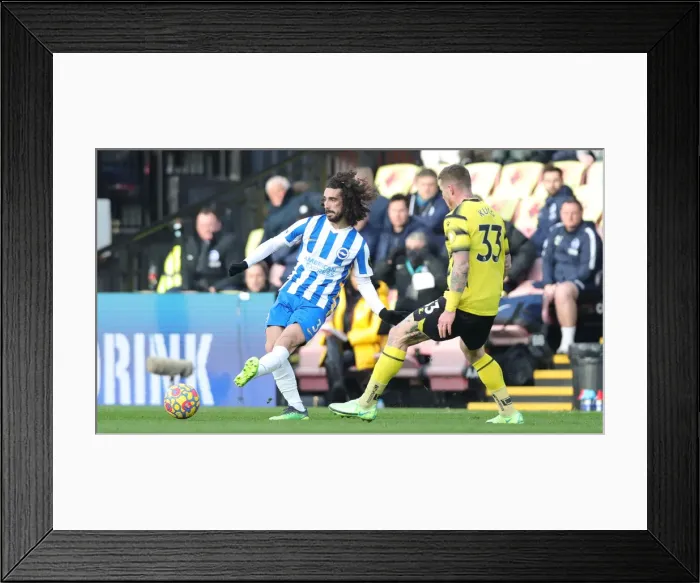 Framed Print : Intense Battle: Watford vs. Brighton & Hove Albion - Premier League Rivalry (12FEB22)