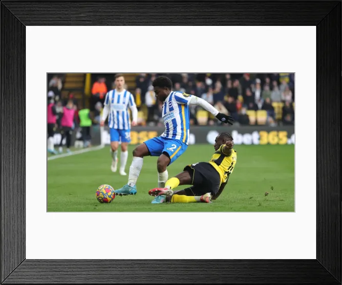 Framed Print : Intense Premier League Clash: Watford vs. Brighton and Hove Albion (12FEB22) Framed Print : Intense Premier League Clash: Watford vs. Brighton and Hove Albion (12FEB22)
