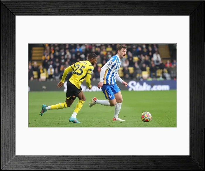 Framed Print : Intense Premier League Clash: Watford vs. Brighton and Hove Albion (12FEB22)