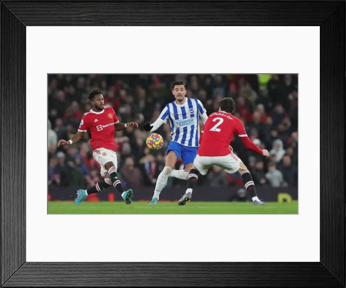 Framed Print : Intense Premier League Clash: Manchester United vs. Brighton and Hove Albion (15FEB22) Framed Print : Intense Premier League Clash: Manchester United vs. Brighton and Hove Albion (15FEB22)