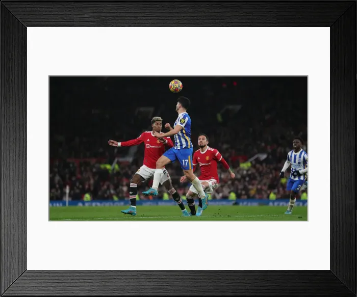 Framed Print : Intense Premier League Clash: Manchester United vs. Brighton and Hove Albion at Old Trafford (15FEB22)