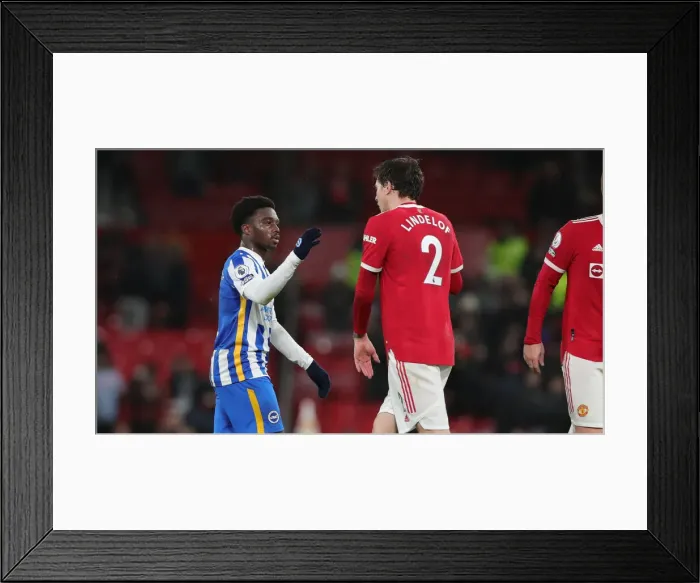 Framed Print : Intense Premier League Clash: Manchester United vs. Brighton and Hove Albion (15FEB22) Framed Print : Intense Premier League Clash: Manchester United vs. Brighton and Hove Albion (15FEB22)