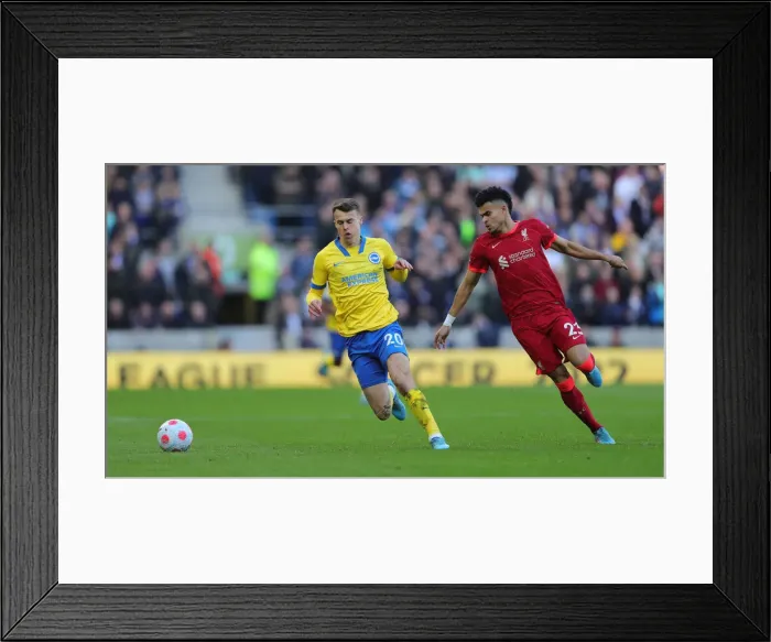 Framed Print : Intense Premier League Clash: Brighton & Hove Albion vs. Liverpool (12MAR22) Framed Print : Intense Premier League Clash: Brighton & Hove Albion vs. Liverpool (12MAR22)