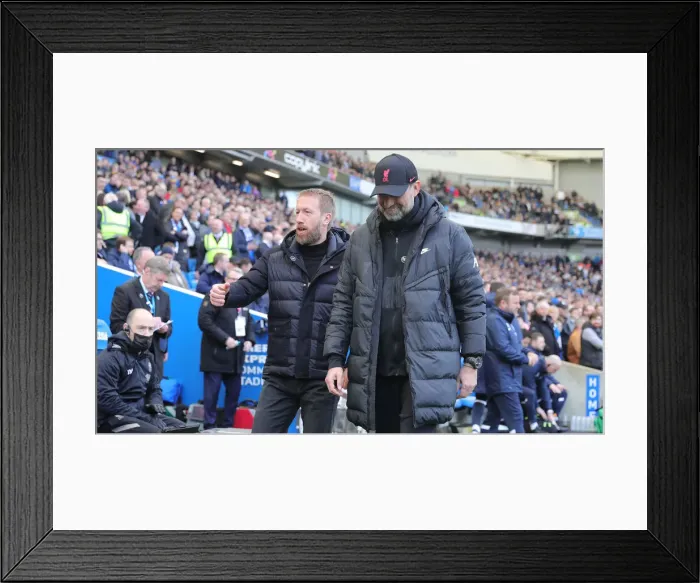 Framed Print : Intense Premier League Clash: Brighton & Hove Albion vs. Liverpool (12MAR22) Framed Print : Intense Premier League Clash: Brighton & Hove Albion vs. Liverpool (12MAR22)