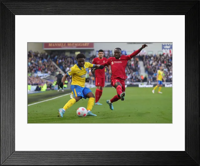 Framed Print : Intense Premier League Showdown: Brighton & Hove Albion vs. Liverpool (12.03.22) Framed Print : Intense Premier League Showdown: Brighton & Hove Albion vs. Liverpool (12.03.22)