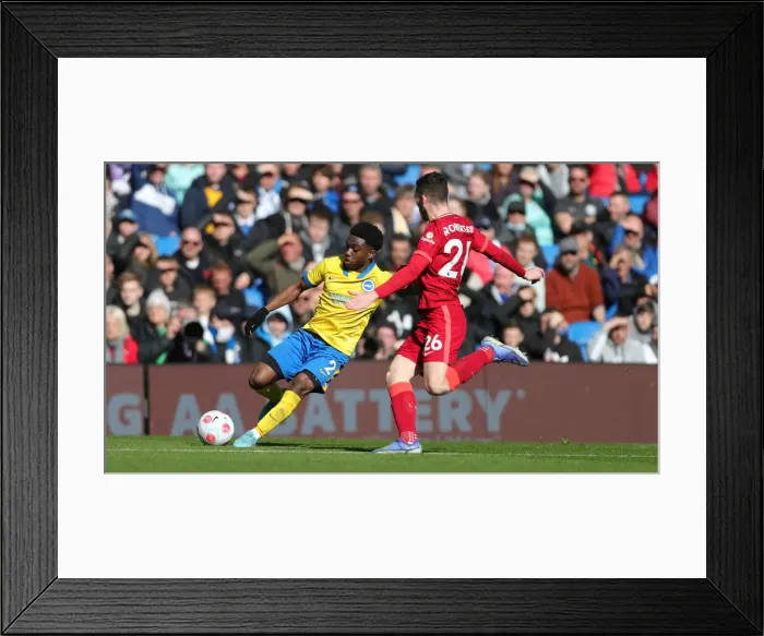 Framed Print : Intense Premier League Clash: Brighton & Hove Albion vs. Liverpool (12.03.22) Framed Print : Intense Premier League Clash: Brighton & Hove Albion vs. Liverpool (12.03.22)