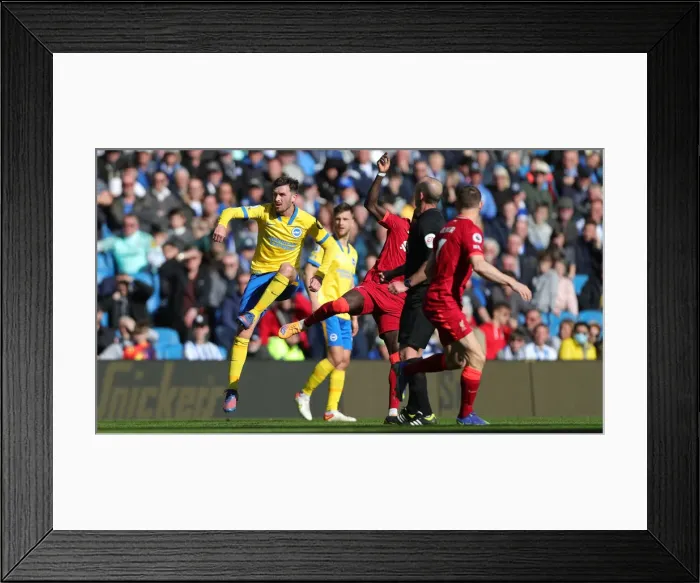 Framed Print : Intense Premier League Clash: Brighton & Hove Albion vs. Liverpool (12MAR22) Framed Print : Intense Premier League Clash: Brighton & Hove Albion vs. Liverpool (12MAR22)