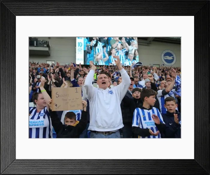 Framed Print : Intense Premier League Showdown: Brighton & Hove Albion vs Manchester United, May 2022 - American Express Community Stadium Framed Print : Intense Premier League Showdown: Brighton & Hove Albion vs Manchester United, May 2022 - American Express Community Stadium