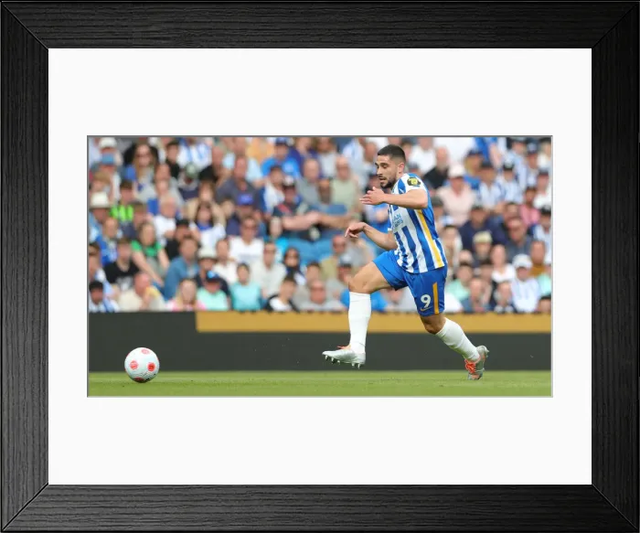 Framed Print : Brighton's Maupay Sprints Towards Goal in Intense Brighton & Hove Albion vs. West Ham United Clash (22MAY22) Framed Print : Brighton's Maupay Sprints Towards Goal in Intense Brighton & Hove Albion vs. West Ham United Clash (22MAY22)