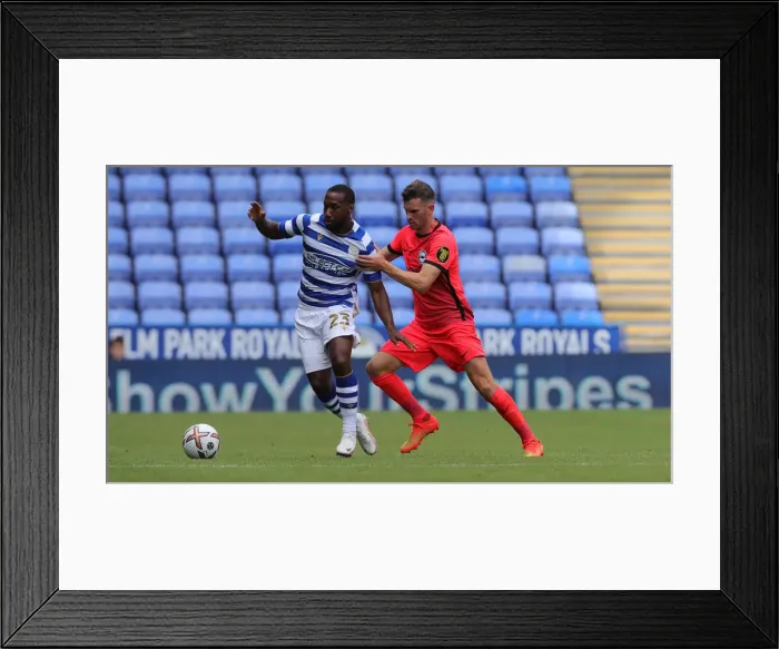 Framed Print : Thrilling Pre-Season Clash: Reading vs. Brighton & Hove Albion at Select Car Leasing Stadium (23JUL22)