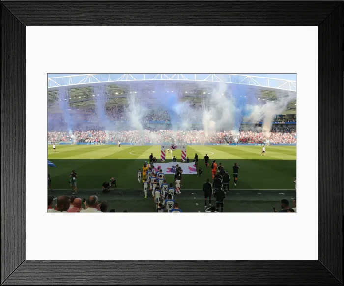 Framed Print : 2022 / 23 Premier League: Intense Match Action between Brighton & Hove Albion and Newcastle United at American Express Community Stadium Framed Print : 2022 / 23 Premier League: Intense Match Action between Brighton & Hove Albion and Newcastle United at American Express Community Stadium