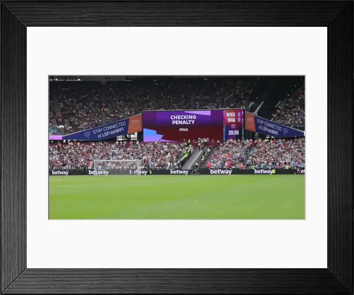 Framed Print : Intense Rivalry: West Ham United vs. Brighton and Hove Albion in the 2022-23 Premier League Clash