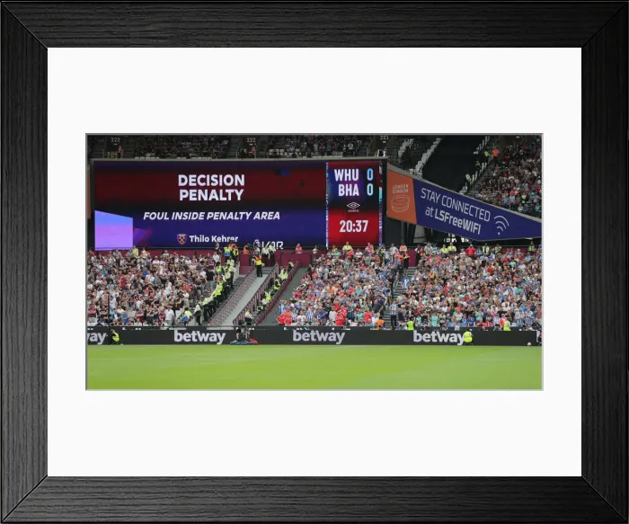 Framed Print : Intense Rivalry: West Ham United vs. Brighton and Hove Albion in the 2022-23 Premier League Clash