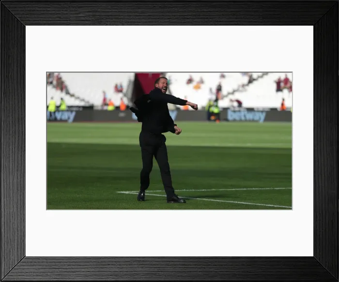 Framed Print : Intense Rivalry: West Ham United vs. Brighton and Hove Albion in the 2022-23 Premier League Clash