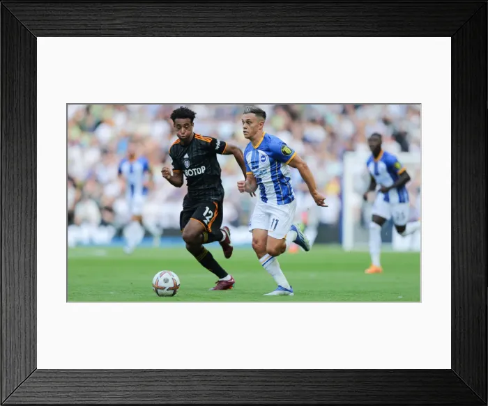 Framed Print : Intense Premier League Showdown: Brighton & Hove Albion vs. Leeds United (27AUG22) Framed Print : Intense Premier League Showdown: Brighton & Hove Albion vs. Leeds United (27AUG22)