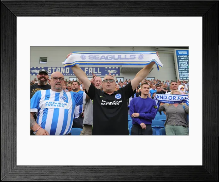 Framed Print : Premier League Showdown: Brighton vs Leeds (27-Aug-22) - Battle at American Express Community Stadium