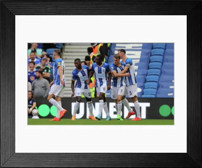Framed Print : 2022 / 23 Premier League: Brighton & Hove Albion vs Leicester City - Clash at American Express Community Stadium (04SEP22) Framed Print : 2022 / 23 Premier League: Brighton & Hove Albion vs Leicester City - Clash at American Express Community Stadium (04SEP22)