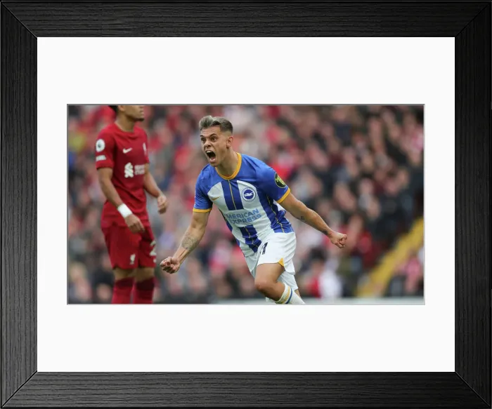 Framed Print : Intense Premier League Showdown: Liverpool vs. Brighton & Hove Albion at Anfield (1st October 2022)