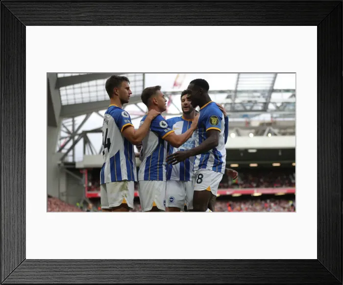 Framed Print : Intense Premier League Showdown: Liverpool vs. Brighton and Hove Albion at Anfield (1st October 2022)
