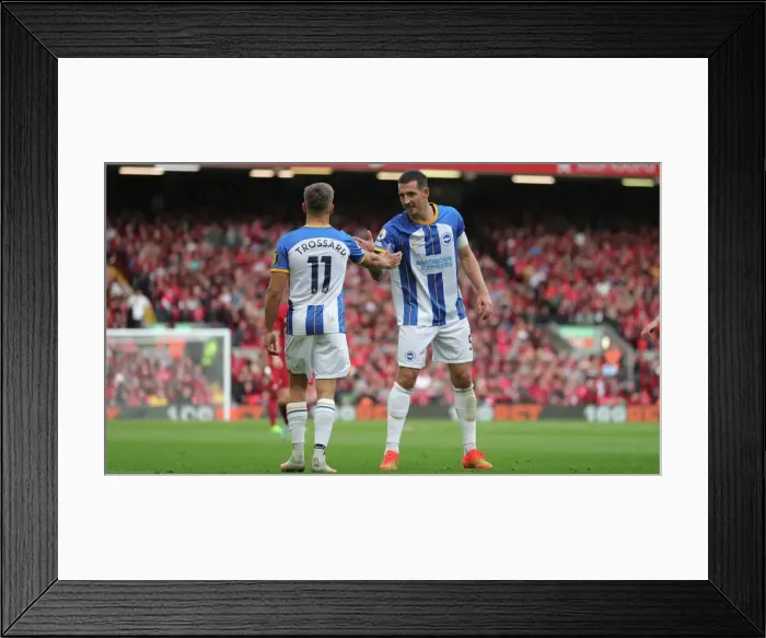 Framed Print : Intense Premier League Showdown: Liverpool vs. Brighton & Hove Albion at Anfield (1st October 2022)