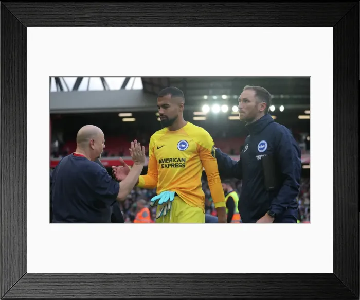 Framed Print : Intense Premier League Showdown: Liverpool vs. Brighton & Hove Albion at Anfield (1st October 2022)