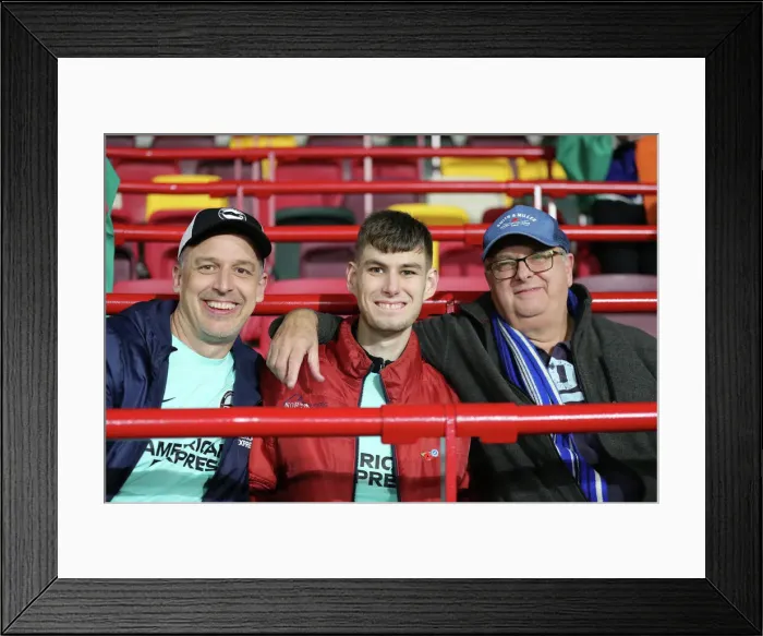 Framed Print : Intense Battle: Brighton and Hove Albion vs. Brentford (Premier League, 14OCT22)