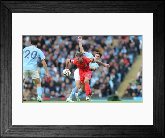 Framed Print : Manchester City vs. Brighton and Hove Albion: 2022 / 23 Premier League Battle at Etihad Stadium